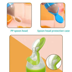 Pack of 2 | Baby Silicone Squeeze Spoon Feeder with Fruit Pacifier