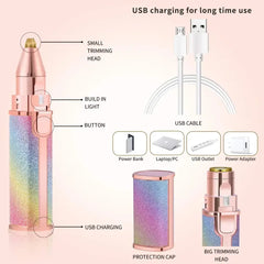 2-in-1 Flawless Hair Remover & Eyebrow Trimmer – Painless & Rechargeable Beauty Tool for Women