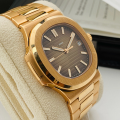 Luxury Rose Gold Watch with Box – Black Dial Classic Design (Premium Style)