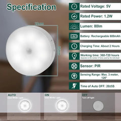 (Buy 1 Get 1 GIFT FREE) 🤩 USB Rechargeable LED Motion Sensor Light – Wireless Smart Night Lamp with Auto On/Off