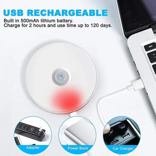 (Buy 1 Get 1 GIFT FREE) 🤩 USB Rechargeable LED Motion Sensor Light – Wireless Smart Night Lamp with Auto On/Off