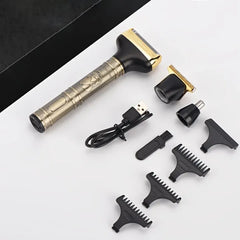 3-in-1 Professional T9 Dragon Style Trimmer for Men | USB Rechargeable Beard & Grooming Kit
